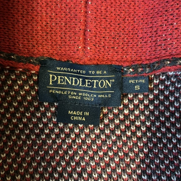 Pendleton Tribal Aztec Cardigan Sweater Petite Small - Picture 4 of 7